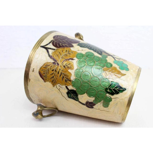 Ice Bucket in Brass and Enamel Details, France, 1960s For Sale - Image 10 of 13