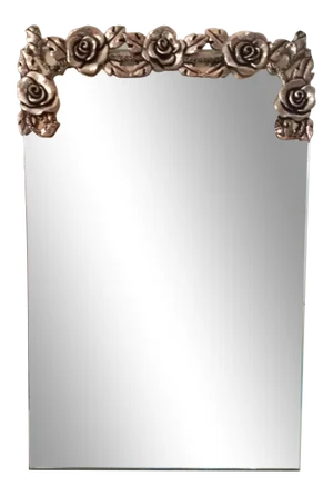 Vintage 1940s Silver Plate Beveled Standing Vanity Mirror