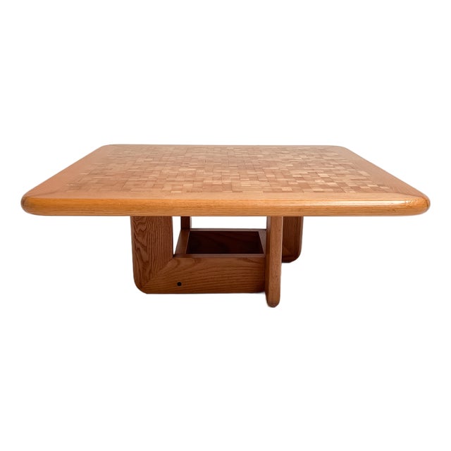Beechwood and Mosaic Inlaid Coffee Table by Svend Middelboe for Tranekær Furniture, 1970s For Sale