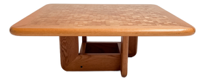 Beechwood and Mosaic Inlaid Coffee Table by Svend Middelboe for Tranekær Furniture, 1970s