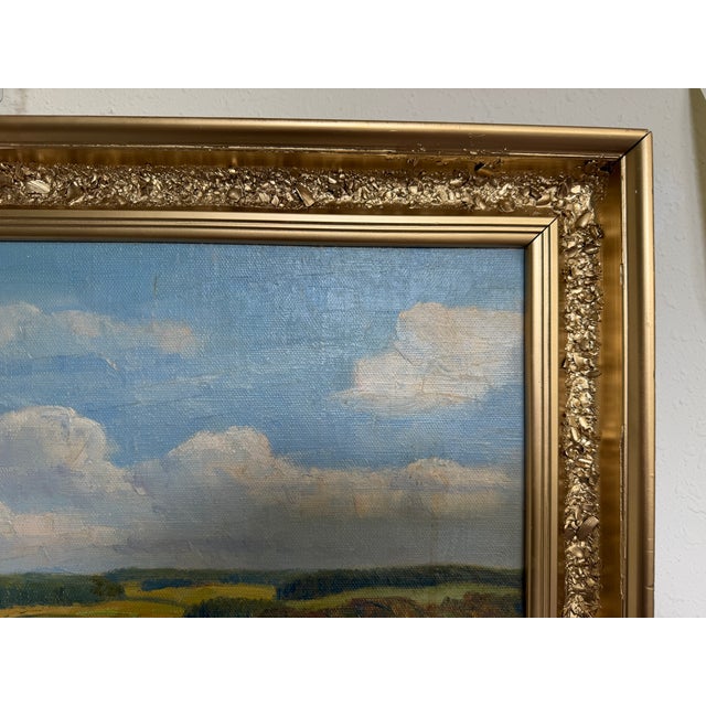 Paint Henrik Gamst Jespersen (1853-1936) Danish Antique Harvest Landscape Oil Painting For Sale - Image 7 of 12