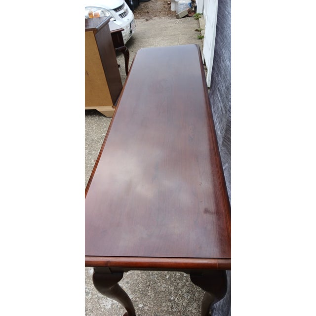 Thomasville Queens Anne Style Mahogany Sofa Table For Sale In Boston - Image 6 of 6
