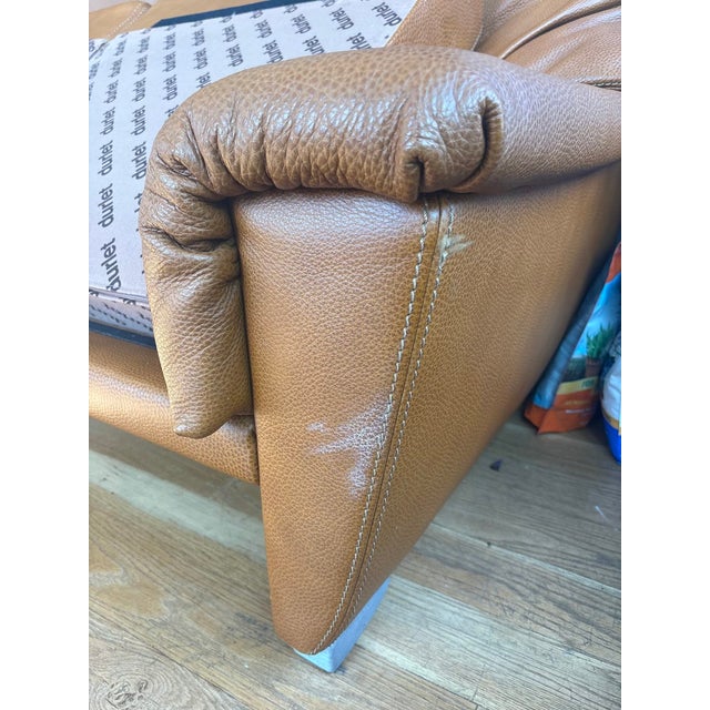 Animal Skin Durlet Leather Loveseat For Sale - Image 7 of 7