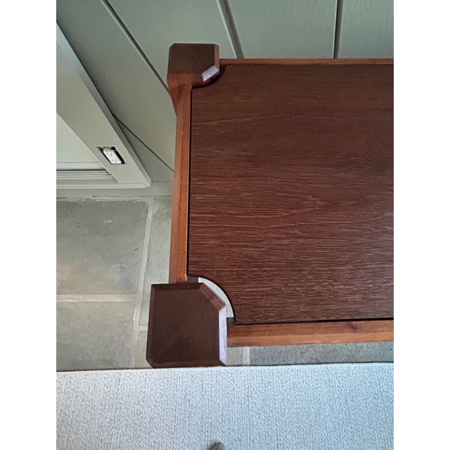 Hand Crafted Fine Figured Black Walnut and Purple Heart Wood Console For Sale - Image 11 of 15