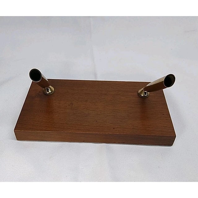 Vintage MCM W. A. Sheaffer's Fountain Pen Holder Stand Wood Double Swivel For Sale - Image 4 of 6