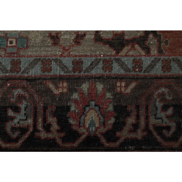 1970s Vintage Turkish Handmade Wool & Cotton Red Area Rug For Sale - Image 4 of 11