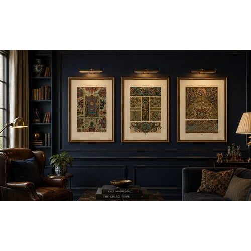 Gold Albert Racinet, Three Monumental Renaissance Ornament Chromolithographs, 1873, Paper For Sale - Image 8 of 9