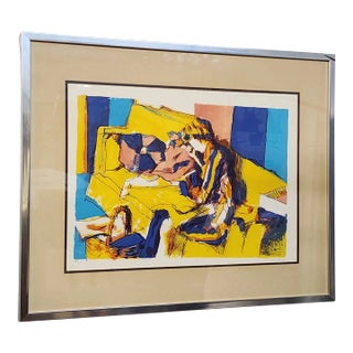 Nicola Simbari (1927-2012) Post Modern Seriograph 1964 Pencil Signed and Numbered Early Work Bright Colorful For Sale