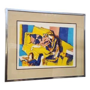 Nicola Simbari (1927-2012) Post Modern Seriograph 1964 Pencil Signed and Numbered Early Work Bright Colorful