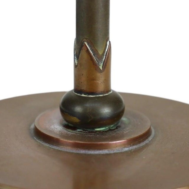 Arts & Crafts Pair of Antique Roycroft Arts & Crafts Copper Candlesticks Signed C1920 For Sale - Image 3 of 10