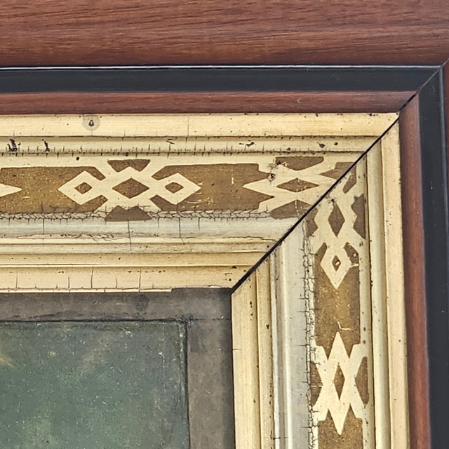 Aesthetic Movement Solid Walnut Frame W Gilt Gesso Liner and Portrait Print C1900 For Sale In San Francisco - Image 6 of 14