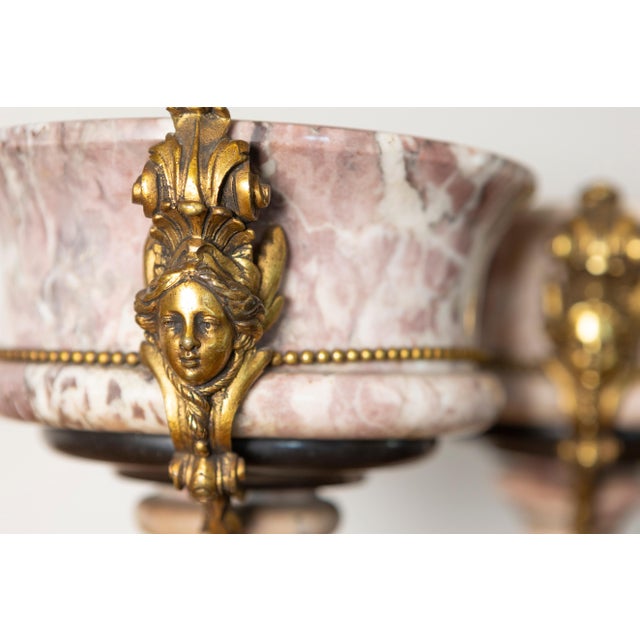 Pair of 19th-Century French Neoclassical Marble and Gilt Bronze Urns For Sale - Image 12 of 12