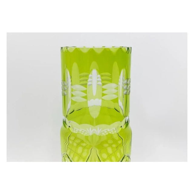 Mid-Century Modern Yellow Crystal Vase, Poland, 1960s For Sale - Image 3 of 7