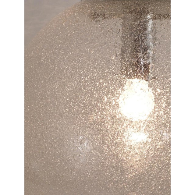 1970s Large Bubble Glass and Chrome Globe Pendant Lamp from Peill & Putzler, Germany, 1970s For Sale - Image 5 of 18