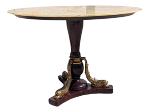 Empire Style Central Table with Onyx Top, 1950s