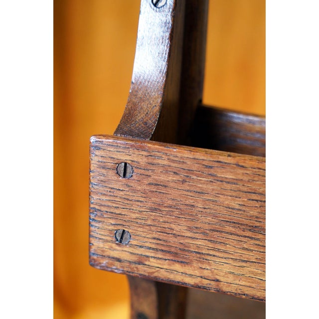Vintage Chapel Chairs With Original Hymnal Racks – Set of 3, Solid Wood, Rush Seat For Sale - Image 4 of 16