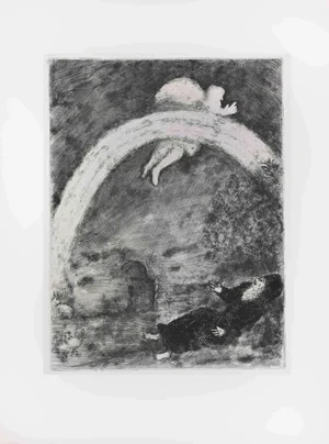 Marc Chagall, Abraham Mourning for the Death of Sarah, Etching, 1956