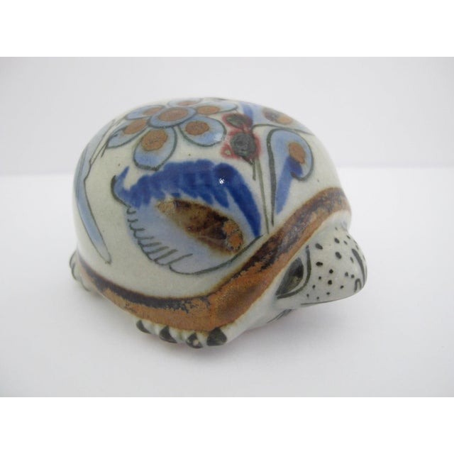 El Palomar Ken Edwards Blue Bird Tonala Mexico Folk Art Pottery Turtle Figurine For Sale In Portland, OR - Image 6 of 9