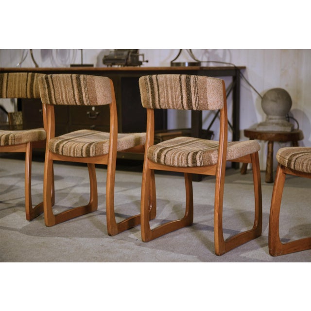Beige Vintage Sleigh Chairs, 1960s, Set of 6 For Sale - Image 8 of 15