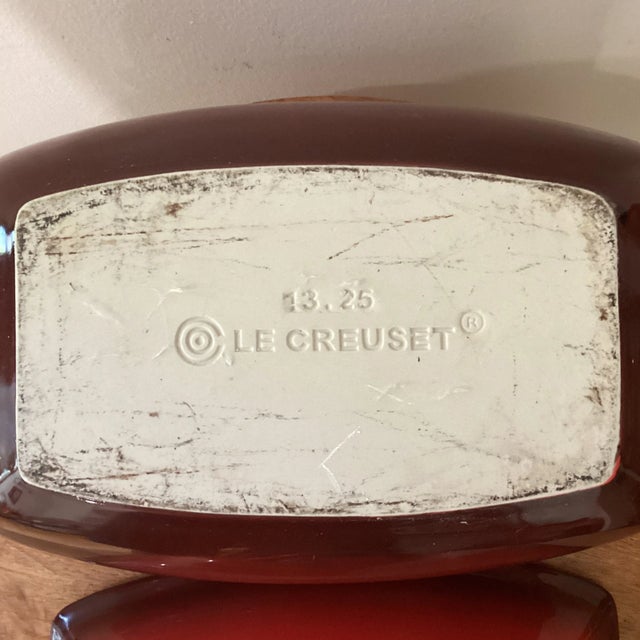 Ceramic Le Creuset Heritage Deep Covered Rectangular Baker With Domed Lid France For Sale - Image 7 of 12