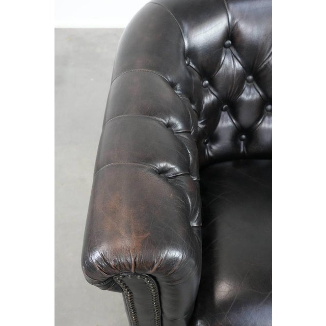 Animal Skin Chesterfield Club Chair in Cowhide Leather For Sale - Image 7 of 15