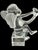 Mid-Century Modern Baccarat Crystal Cherub Figurine on Block Base – Signed – Angel With Trumpet (4.5") For Sale - Image 3 of 8