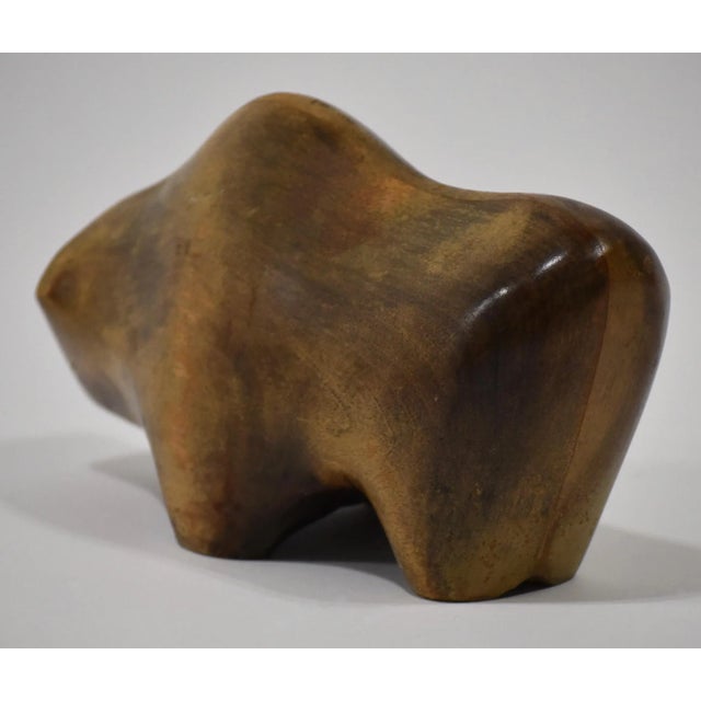 Vintage Mid Century Modern Wood Bull Modernist Table Sculpture For Sale In Tampa - Image 6 of 10