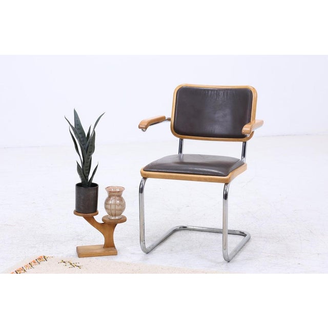 Bauhaus S64 Cantilever Leather Chair by Marcel Breuer for Thonet For Sale - Image 4 of 15