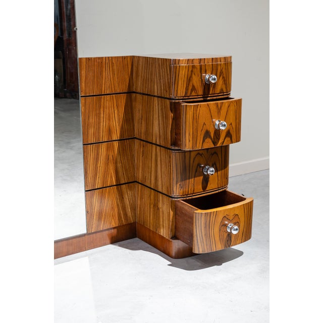 Glass Art Deco Dressing Table in Zebrawood, 1925 For Sale - Image 7 of 11