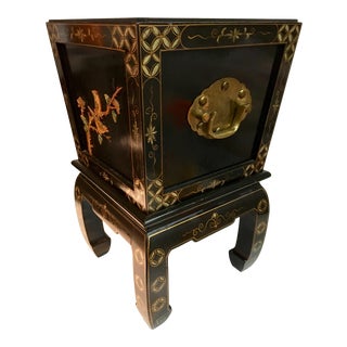 Chinoiserie Wood Planter W/ Stand For Sale