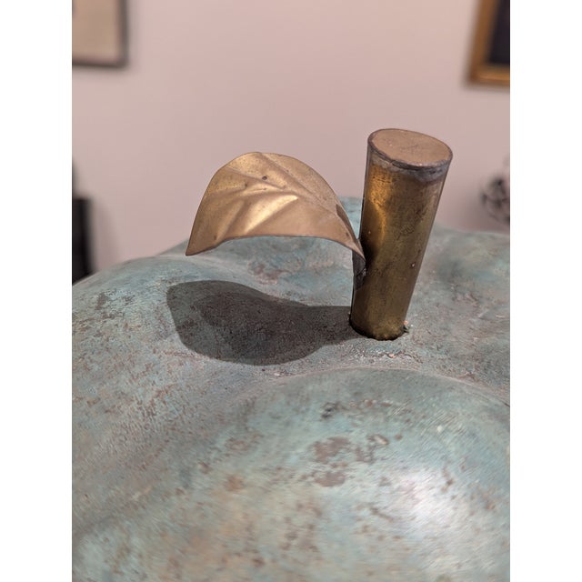 Metal Mid-Century Modern Verdigris Metal Apple Sculpture For Sale - Image 7 of 7