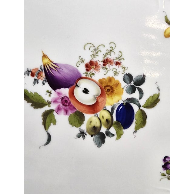 Antique Fruit Bouquet Porcelain Ribbon Tray from Herend, 1920s For Sale - Image 3 of 11