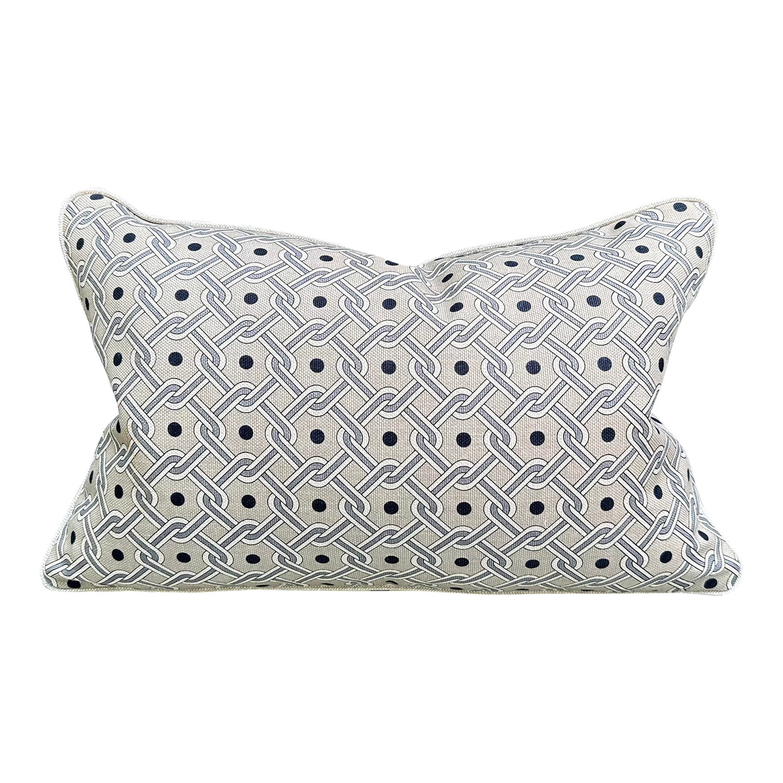 Modern Lumbar Pillow in Hermes "Luco Imprime" Chairish
