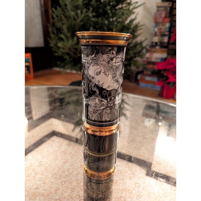 Black Hungarian Endre Szasz for Hollohaza Porcelain Vase For Sale - Image 8 of 11