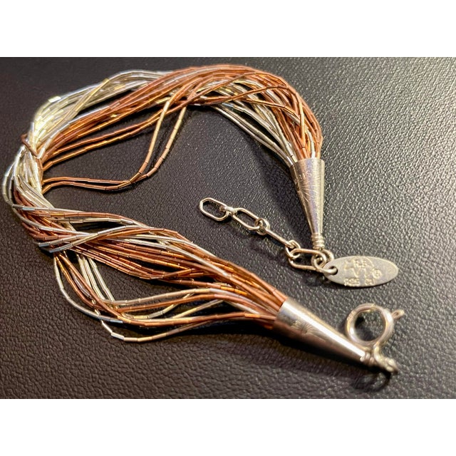 Native American Late 20th Century Navajo Native American ‘Running Bear’ Bracelet, Multi Strand Liquid Silver For Sale - Image 3 of 5