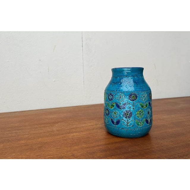Mid-Century Modern Flower Design Pottery Vase by Aldo Londi for Bitossi, Italy, 1960s For Sale - Image 5 of 16
