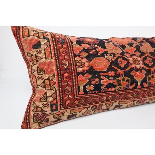 Handmade Antique Farmhouse Rug Pillow Cushion -16'' X 36'' For Sale - Image 9 of 10