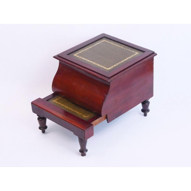 Antique Victoria Bed Steps with Leather For Sale - Image 9 of 13