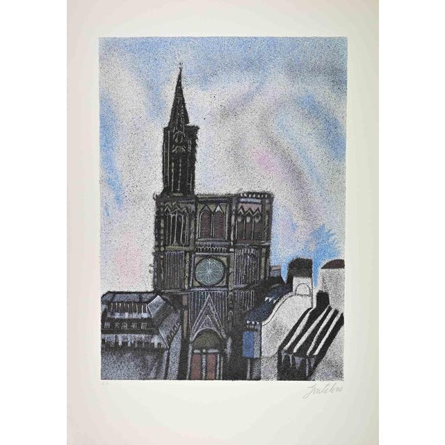 Franco Gentilini, Cathedral, 1970s, Screen Print For Sale - Image 3 of 3