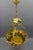 Art Deco French Brass Chandelier with Yellow Pâte De Verre Glass by Degué, 1930s For Sale - Image 16 of 18