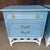 Vintage Palm Beach Regency Ficks Reed Attributed Faux Bamboo Rattan Nightstands - Newly Painted French Blue With White Lattice Base - A Pair For Sale - Image 11 of 11