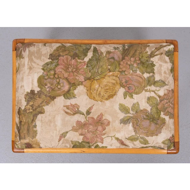 Textile Beech Wood Foot Stool, Dutch, 1950s For Sale - Image 7 of 9