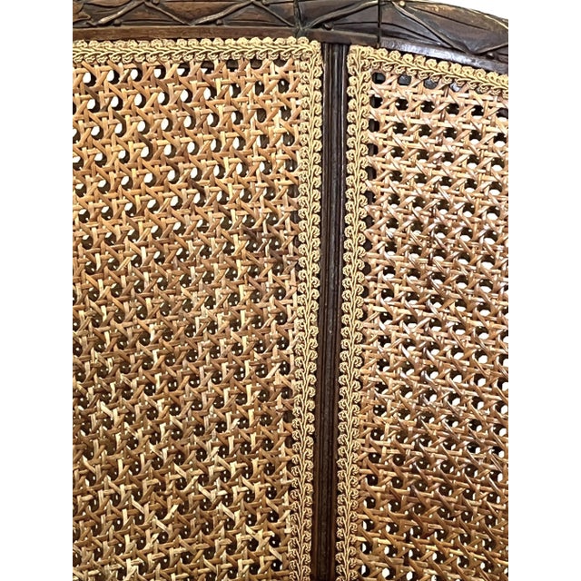 Early 20th Century French Cane and Carved Wood Occasional Chair For Sale - Image 9 of 13