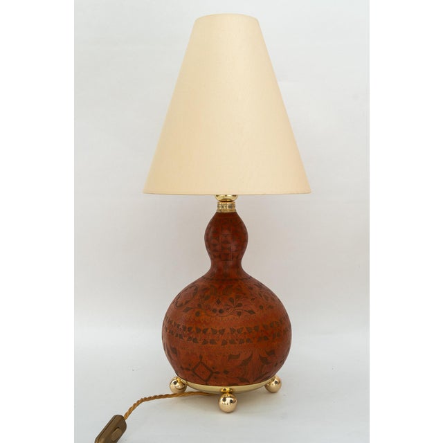 Beige Art Deco Table Lamp with Fabric Shade, 1920s For Sale - Image 8 of 18