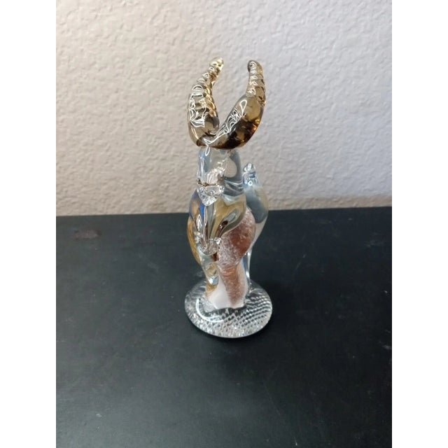 Glass 1980s Polish Art Glass Ram Figurine For Sale - Image 7 of 7