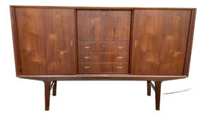 Mid 20th Century Danish Teak Sideboard With Built in Bar