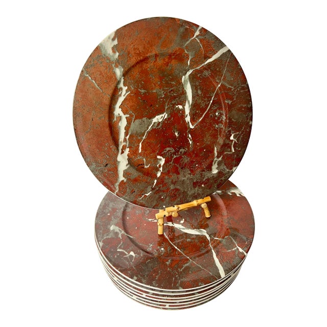 Villeroy & Boch Marble Pattern Charger Plates - Set of 8 For Sale