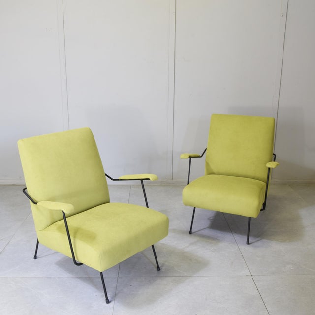 Slipper Chairs in Tubular Metal by Mario Franchioni for Framar, 1950s, Set of 2 For Sale - Image 13 of 13