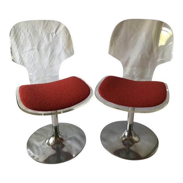 Mid-Century Modern Lucite Chairs - a Pair For Sale