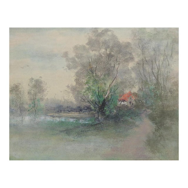 Late 19th Century Impressionist Cottage Landscape Painting For Sale
